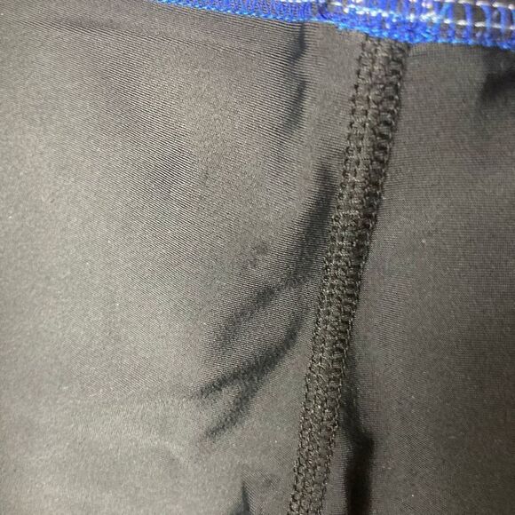 Zara Terez Performance Apparel Black Tight Blue Stitching Mesh Cut Out Panels XS - Picture 3 of 5